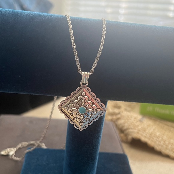 Brighton Silver Necklace with Turquoise Accent - Picture 3 of 4